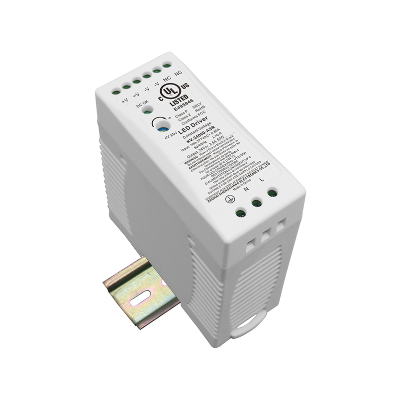 60W 96W 100W CV პლასტიკური Din Rail LED დრაივერის გადართვის კვების წყარო შეესაბამება FCC-ს