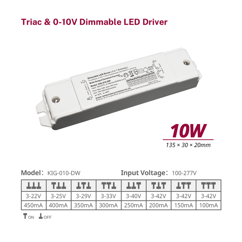 10W 20W 40W 60W Triac 0-10V LED LED có thể điều khiển CC 100-277V