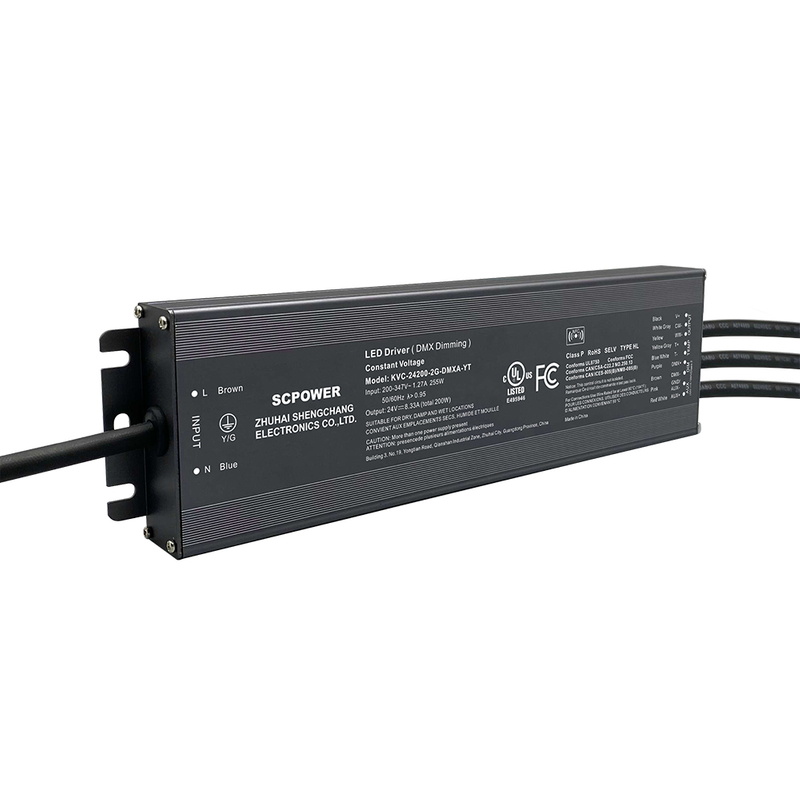 192 Вт 200 Вт CCT DMX512 Өнүгүү туруктуу чыңалуу LED драйвери 200 - 347 вольт AC