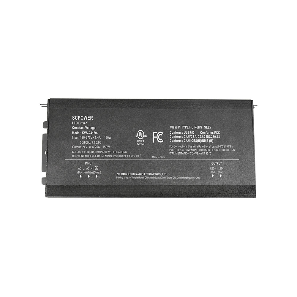 60W 80W 96W 100W 120W 150W 192W 288W 200W 300W CV Klasse 2 Klasse P V&aring;d Indbygget PFC Junction Box Switching Power Supply 120-277V AC til DC