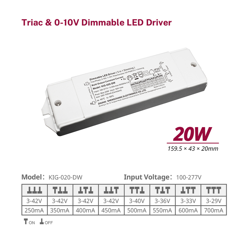 10W 20W 40W 60W Triac 0-10V LED LED có thể điều khiển CC 100-277V