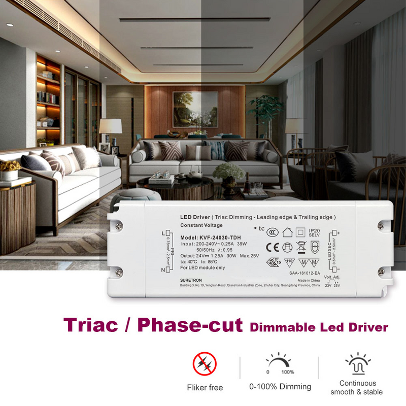 30W 12V 24V 36V 48V DC 100-277Vac (twe) Guhora Gutora Triac Yayoboye Umushoferi Mucyo