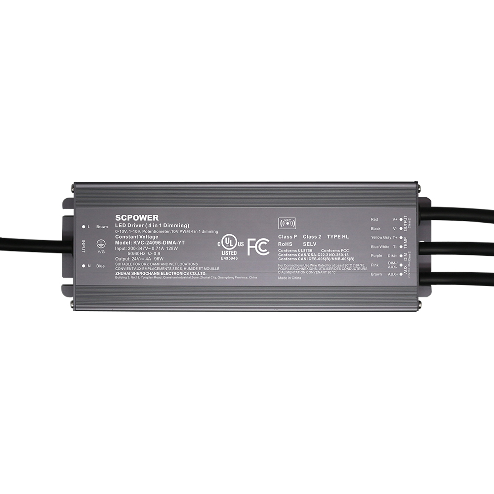 60W 96W 100W 120W 0-10V με δυνατότητα ρύθμισης σταθερής τάσης LEDDriver 200V -347V AC
