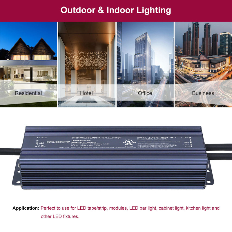 80W 96W 100W 120W Triac 0-10V LED Driver CV 12vdc 24vdc 36vdc 48vdc 100v 120-277v อินพุต