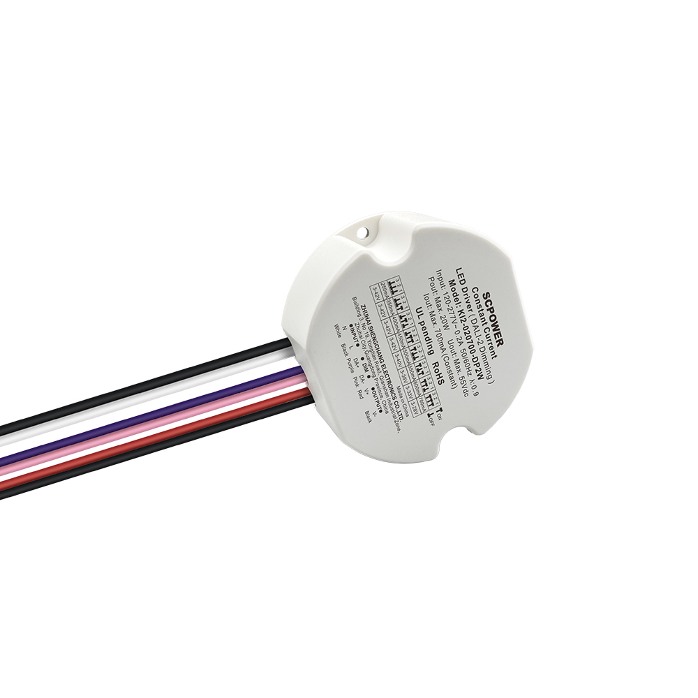 DP2 10W 15W 20W 30W 40W 50W CC 100mA hingga 1750mA Kelas 2 DALI-2 Pusingan Pemandu LED Boleh Dimalapkan Pusingan Lampu Bawah
