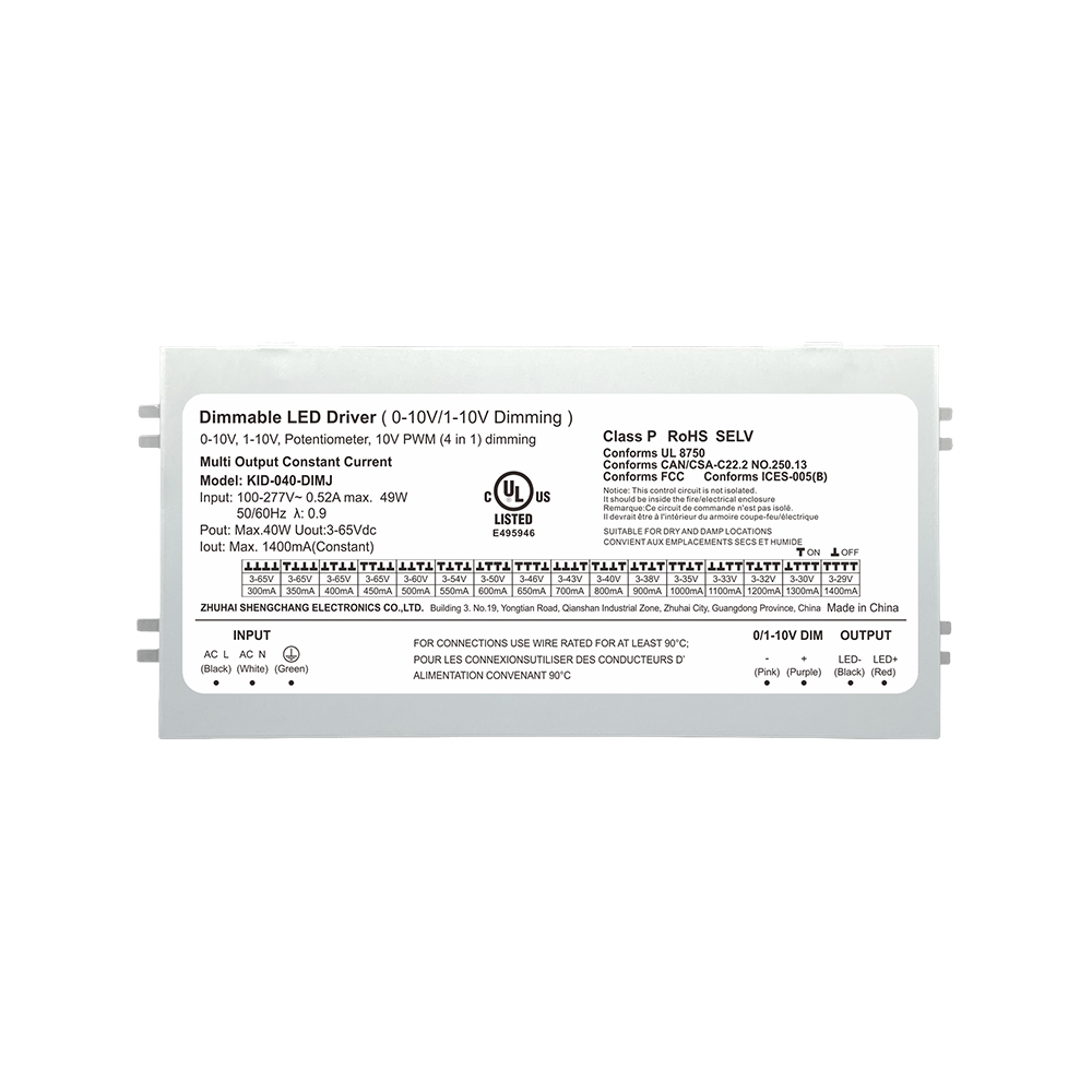 10W 20W 40W 60W 0-10V Dimming Tairiseach Sol&aacute;thair Cumhachta sti&uacute;ir Reatha 3V - 42V Aschur