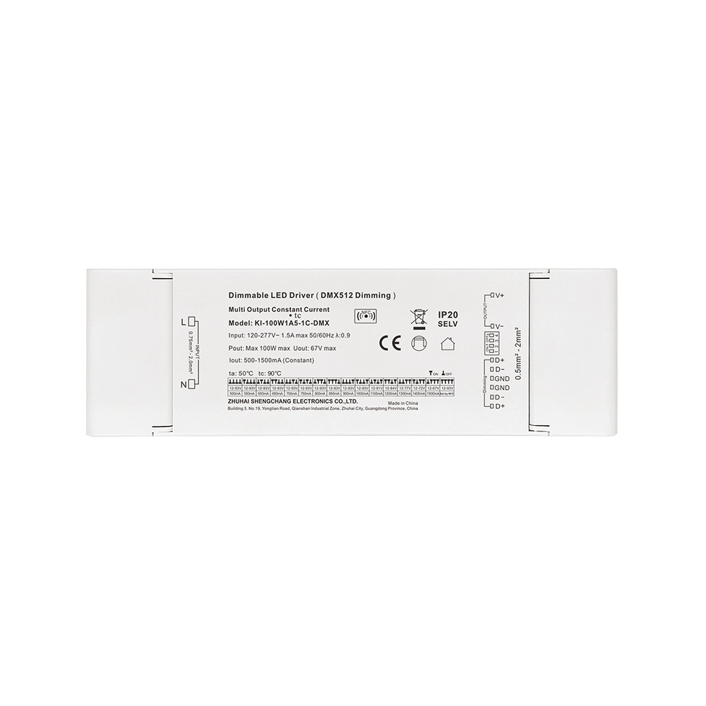 100W 500mA-2500mA 12V-93V DC Arus Malar Boleh Dimalapkan 3 4 Saluran RDM DMX RGB RGBW LED Pemacu