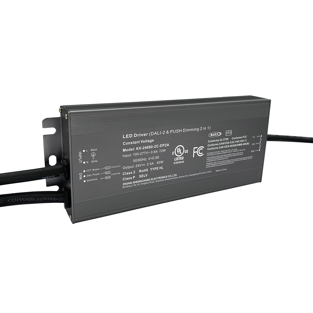 DP2 60W 75W CV CCT DALI 2 Tolak Pemacu LED Boleh Dimalapkan 12V 24V 36V 48V DC