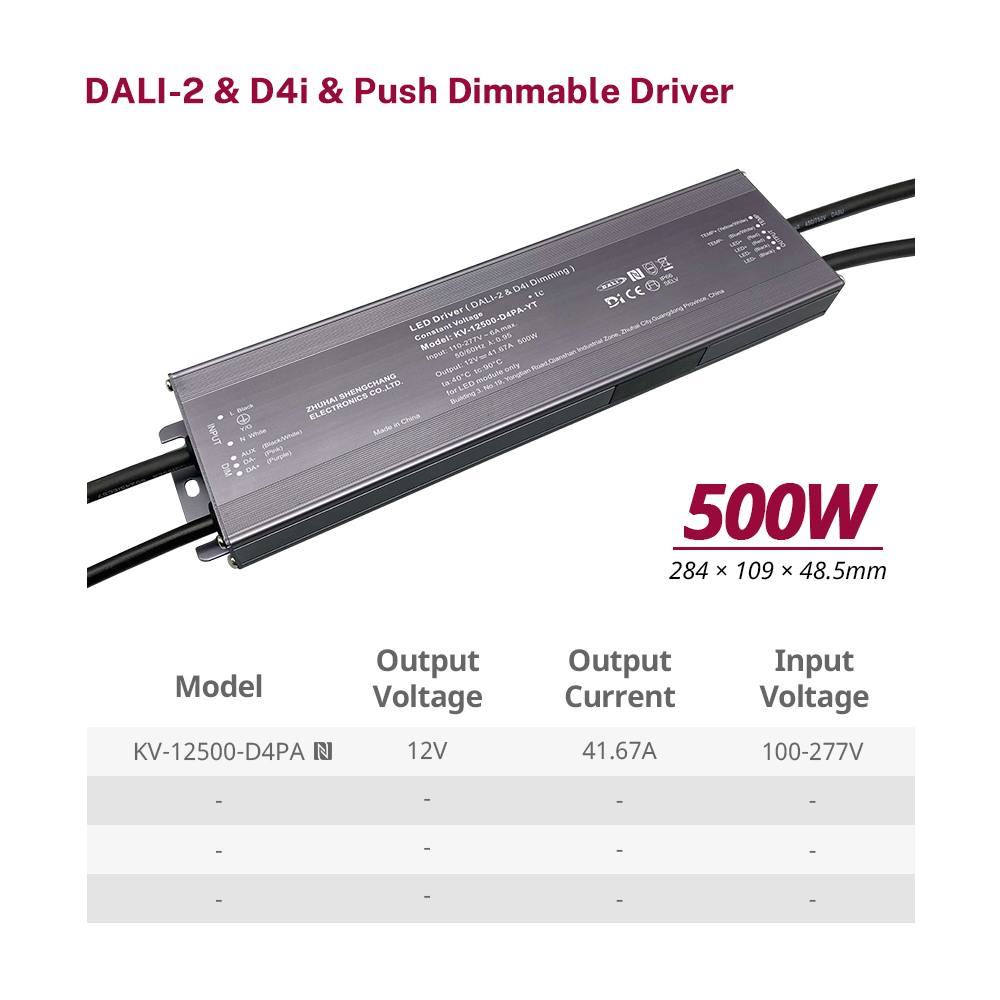 D4P 500 watt CV DALI-2 D4i Push LED Drayva 12 24 36 48 V DC