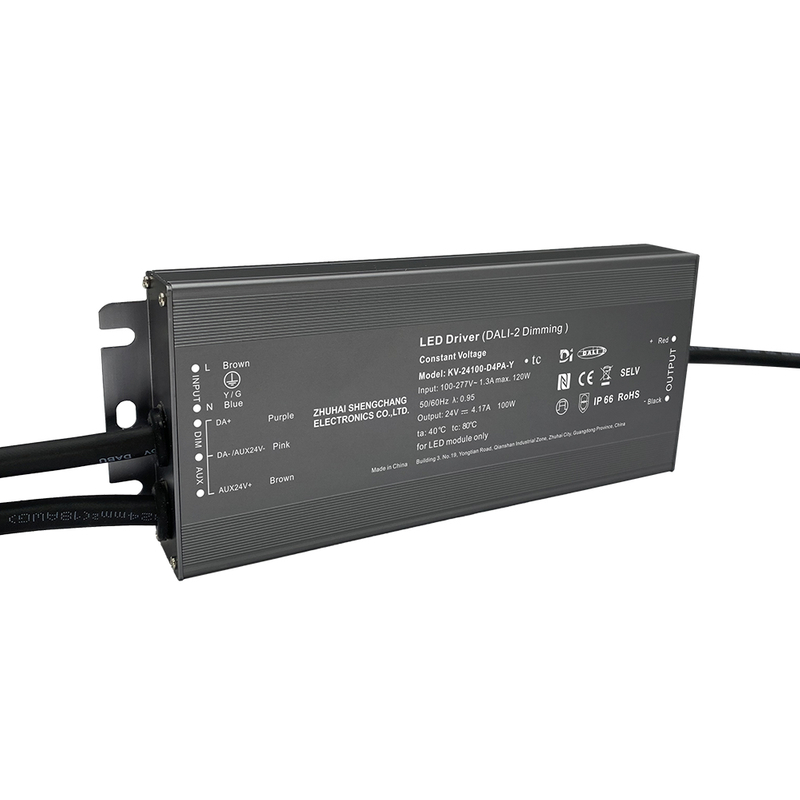 D4P 80 96 100 120 vatios CV DALI-2 D4i Controlador LED de empuje 12V 24V 36V 48V