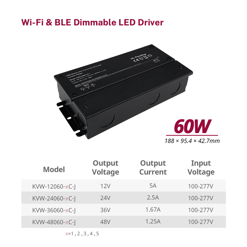 60W - 300W CV RGB CW Enojna barva 1 - 5 kanalov BLE DIMMING TUYA SILVAIR CASAMBI LED napajalnik za LED traku