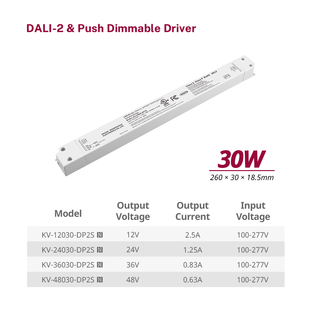 DP2 30 Вт 36 Вт 60 Вт 96 Вт 100 Вт 150 Вт CV DALI 2 Push Диммируемый светодиодный драйвер Линейный пластик