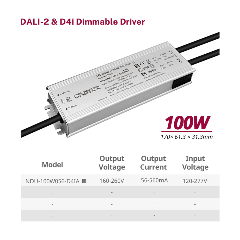 60W 100W 150W 200W 240W 320W 400W 500W 680W 800W 1000W 1200W DALI-2 D4i Controlador LED para exteriores 120-277VAC