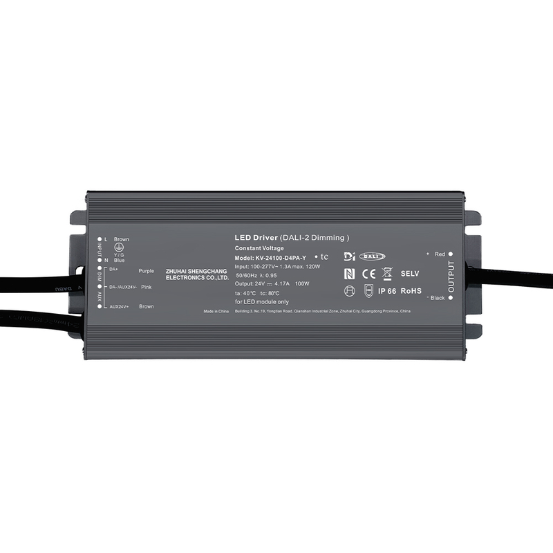 D4P 80 96 100 120 vatios CV DALI-2 D4i Controlador LED de empuje 12V 24V 36V 48V