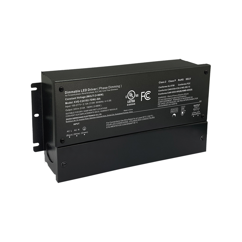 Kelas 2 180W 192W 288W 300W Triac Bekalan Kuasa LED Boleh Malap CV dengan Pendawaian Berbilang Jalur LED