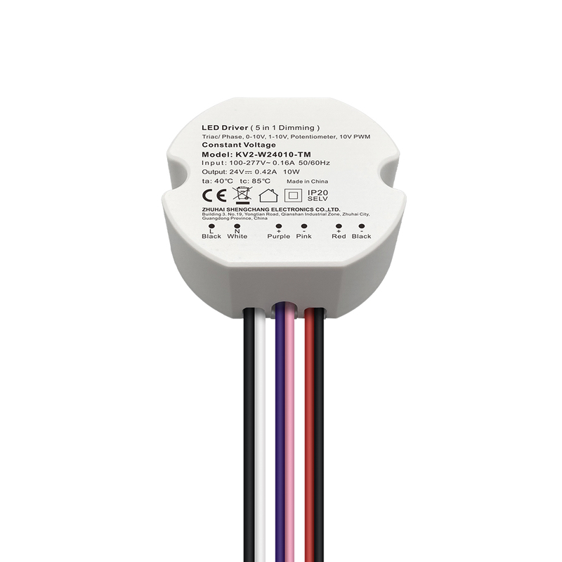 10W Triac 0-10V Dimmable LED bílstjóri ferilskrá kringlótt plast