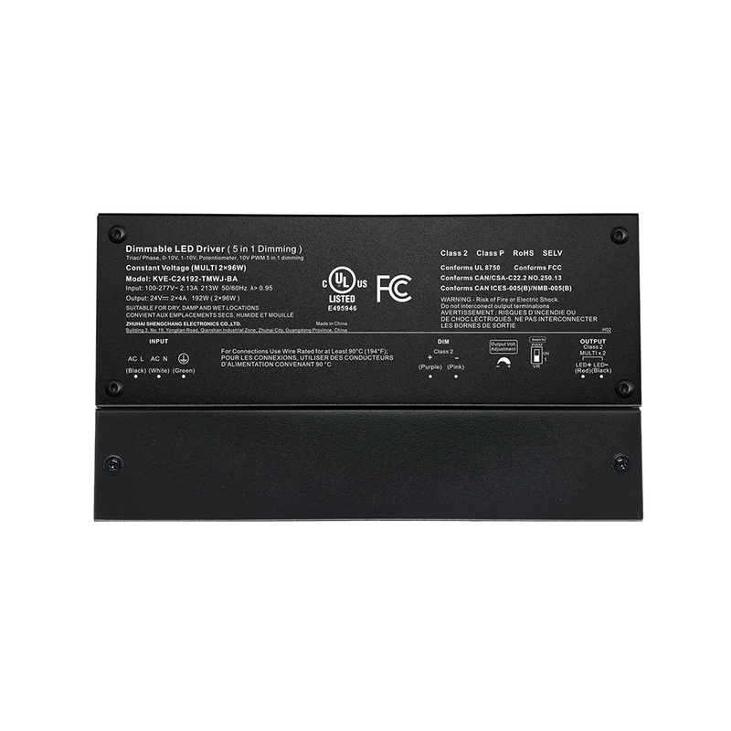 Klasse 2 180 W 192 W 288 W 300 W Triac 0–10 V abstimmbare wasserdichte LED-Treiber CV mit Anschlussdose