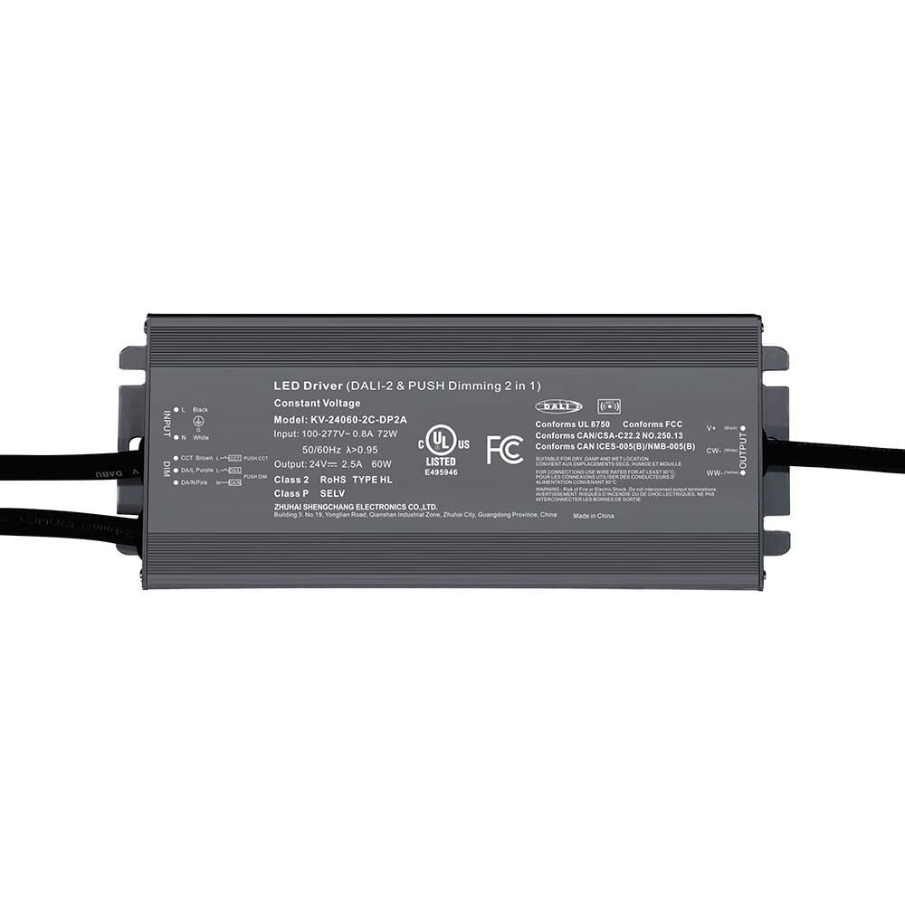 DP2 60W 75W CV CCT DALI 2 Tolak Pemacu LED Boleh Dimalapkan 12V 24V 36V 48V DC