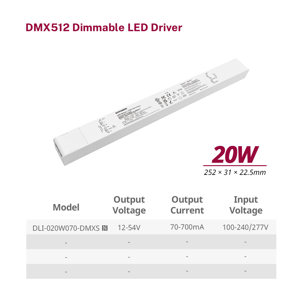 20 40 60 100 watt Constante Corriente DMX 512 LED Conductor Pl&aacute;stico Lineal Online ukampi