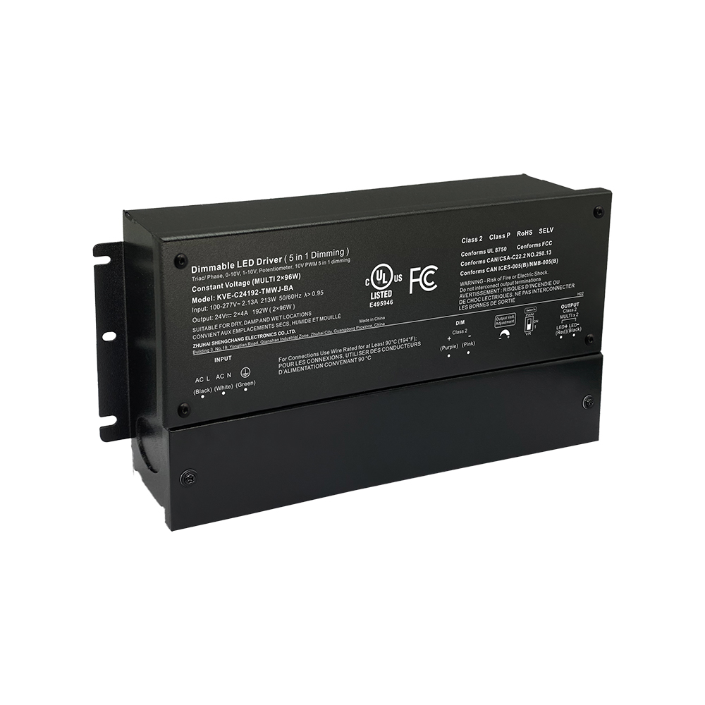 Klasse 2 180W 192W 288W 300W Triac 0-10V Tunable Vandt&aelig;tte LED Drivers CV med Junction Box