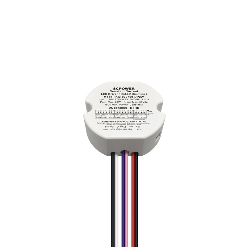 DP2 10W 15W 20W 30W 40W 50W CC 100mA hingga 1750mA Kelas 2 DALI-2 Pusingan Pemandu LED Boleh Dimalapkan Pusingan Lampu Bawah