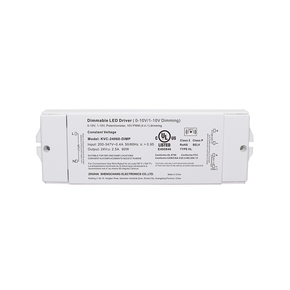 60W 0-10V Dimlənən Sabit Gərginlikli LED S&uuml;r&uuml;c&uuml; 200 -347 Volt AC