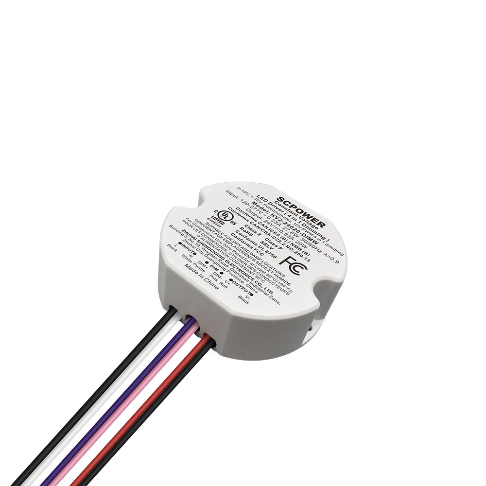 10W 15W 20W 25W 30W 40W 0-10V 4 en 1 Controlador LED regulable Controlador de luz LED de voltaje constante circular en Vietnam