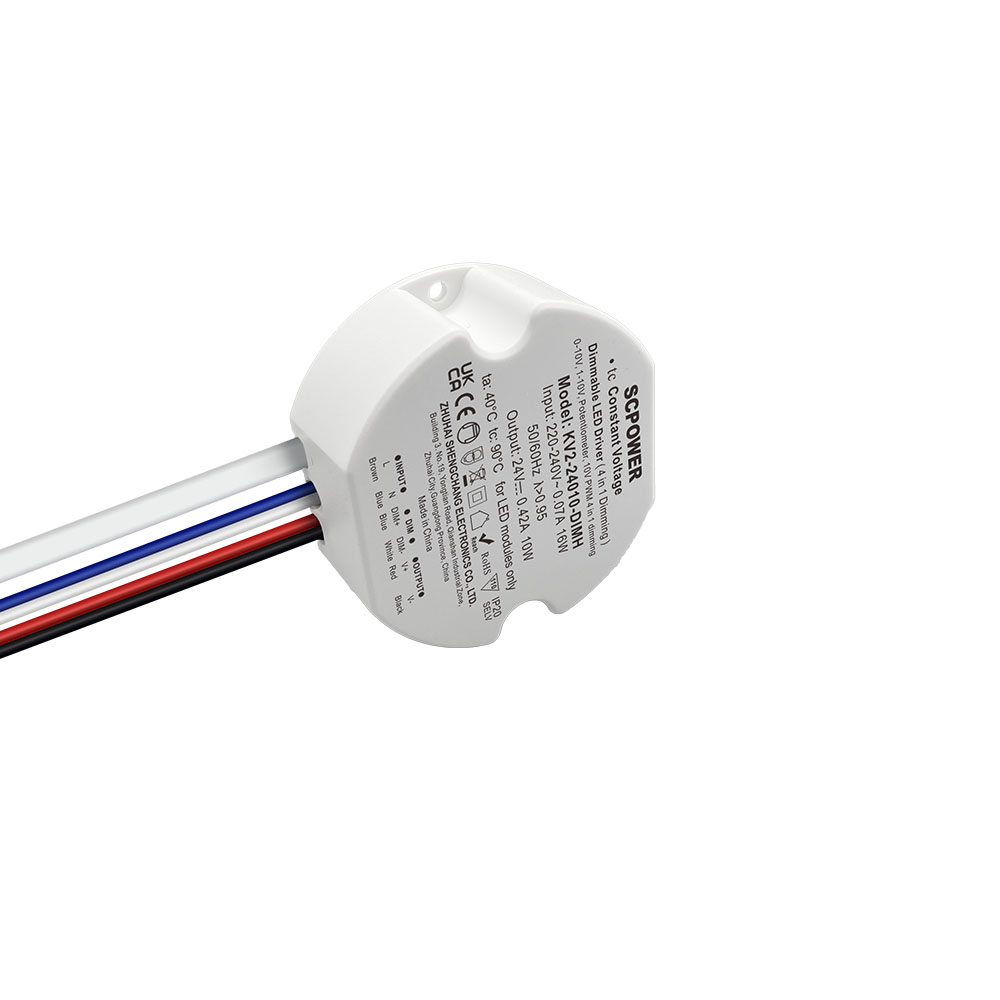10 15 20 25 30 40 W Stałe napięcie 0-10 V 1-10 V 4 w 1 Ściemnialny sterownik LED PWM Wyjście Okrągły kształt