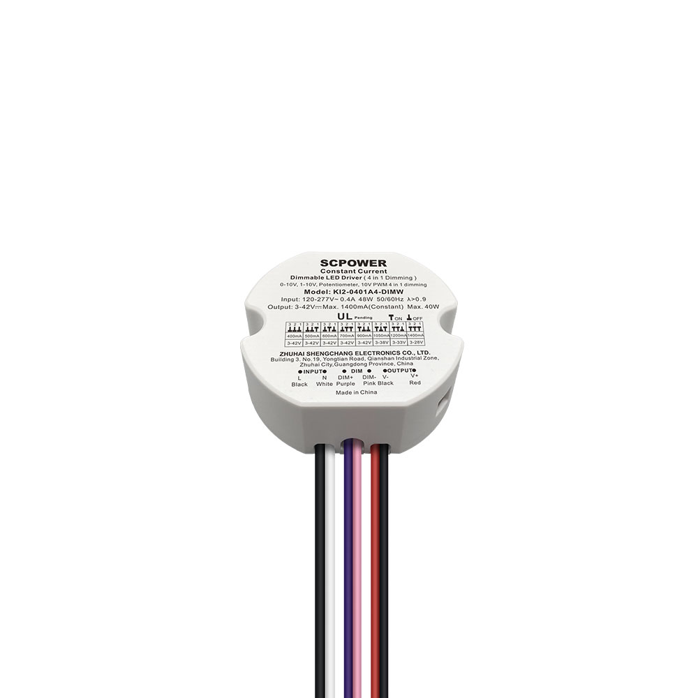 Driver LED dimmerabile 4 in 1 di forma rotonda piccolo driver 10W 15W 20W 30W 40W 50W 1CH 0-10V per faretti