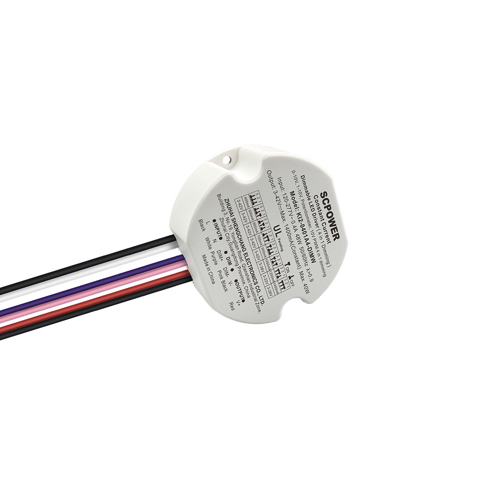Driver LED dimmerabile 4 in 1 di forma rotonda piccolo driver 10W 15W 20W 30W 40W 50W 1CH 0-10V per faretti
