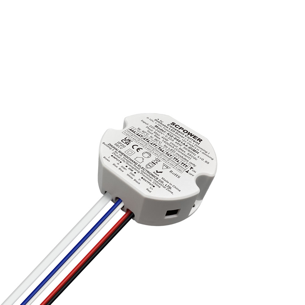 10 15 20 30 40 50 Watt 0-10V 4 en 1 Iluminaci&oacute;n de controlador LED regulable de corriente constante con controlador de forma redonda