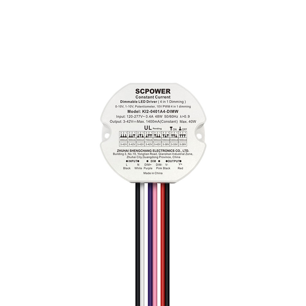 Driver LED dimmerabile 4 in 1 di forma rotonda piccolo driver 10W 15W 20W 30W 40W 50W 1CH 0-10V per faretti