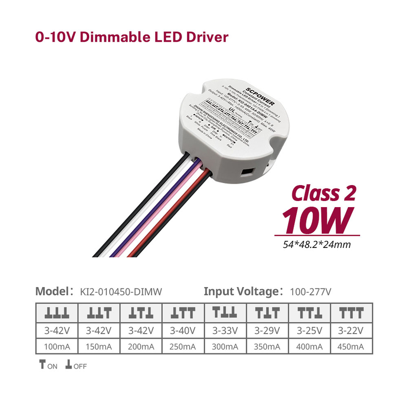 Driver LED dimmerabile 4 in 1 di forma rotonda piccolo driver 10W 15W 20W 30W 40W 50W 1CH 0-10V per faretti