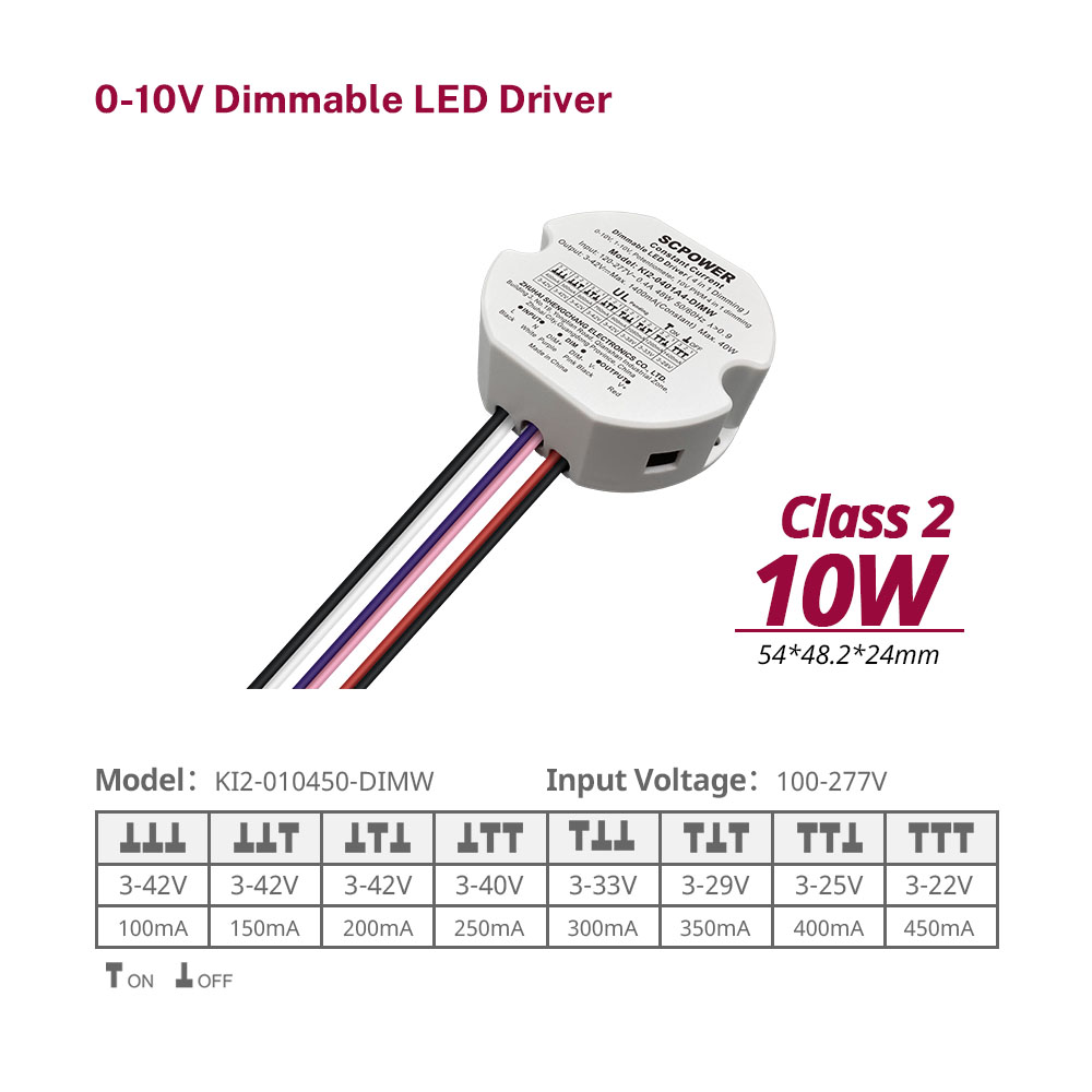 Driver LED dimmerabile 4 in 1 di forma rotonda piccolo driver 10W 15W 20W 30W 40W 50W 1CH 0-10V per faretti