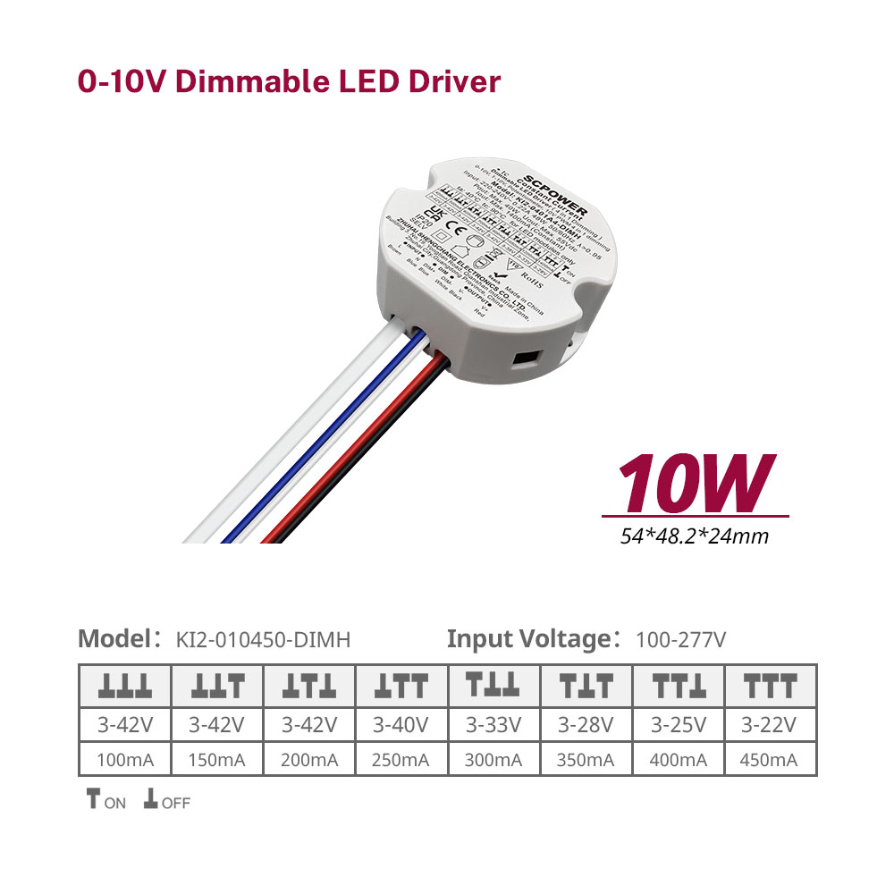 10 15 20 30 40 50 واط تيار مستمر التيرستورات 0-10 فولت 5 في 1 محرك LED قابل للتعتيم 3-42 فولت خارج وضع سائق دائري
